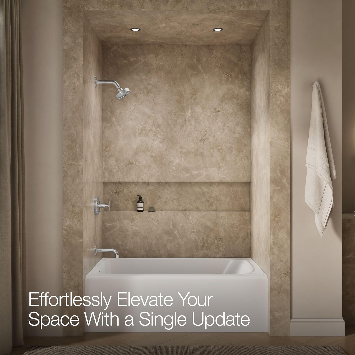 KOHLER K-T14421-3-CP Purist Rite-Temp Pressure-Balancing Bath and Shower Faucet Trim, Polished Chrome