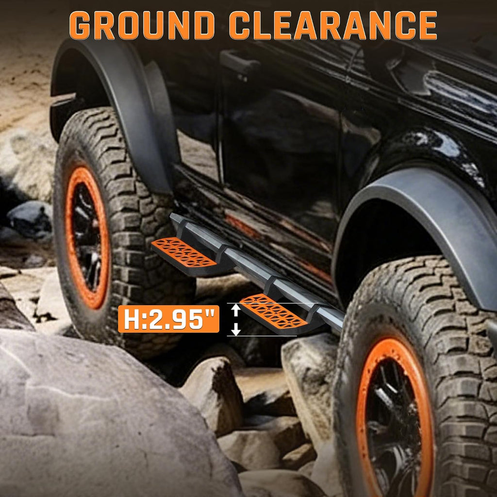 Orange Running Boards fit for Ford Bronco 2021-2026 | side steps fit for bronco 21-26 4 door w/rock rails step bars 4pcs steps estribos para