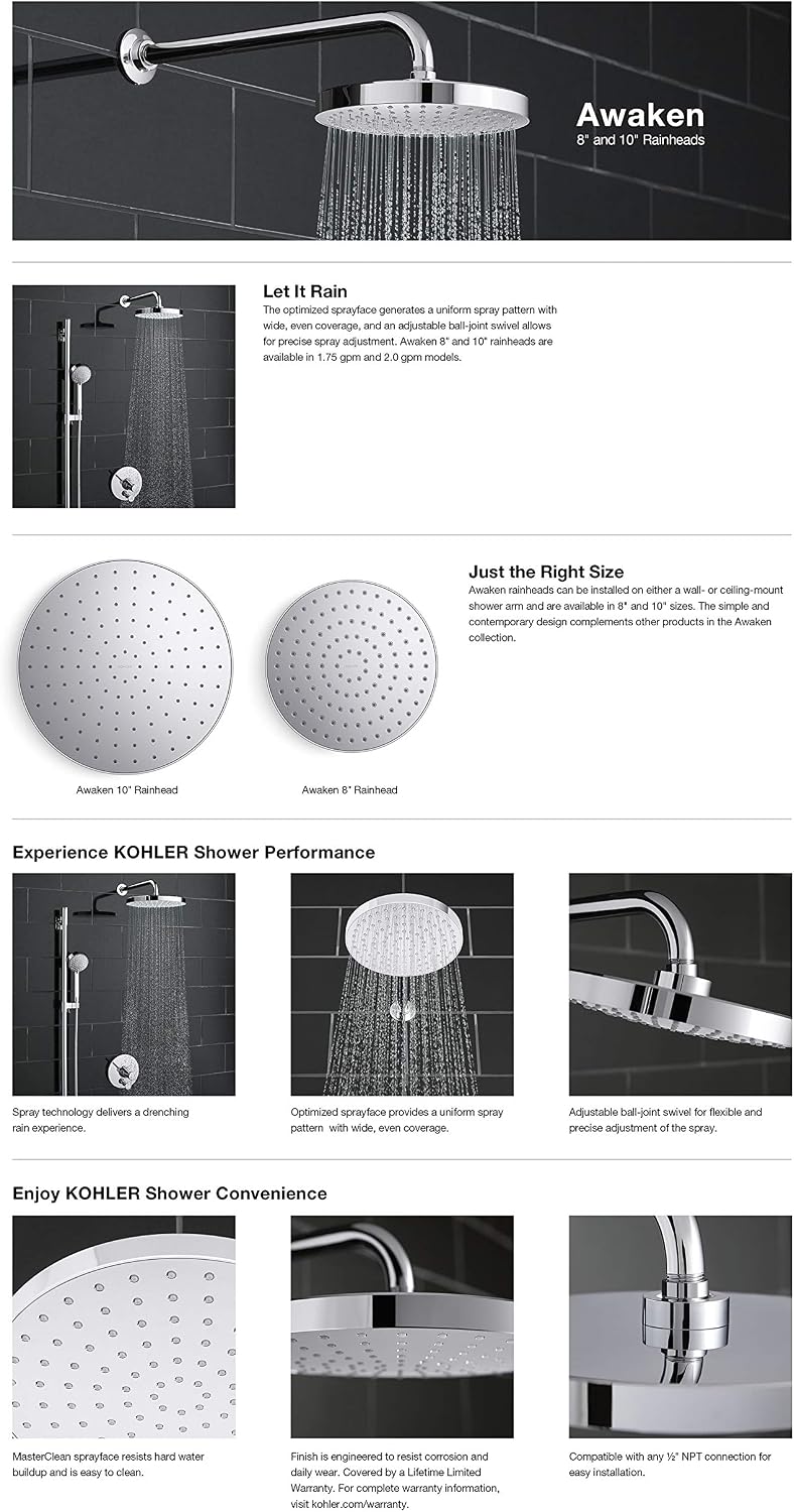 KOHLER Awaken Rainhead Showerhead