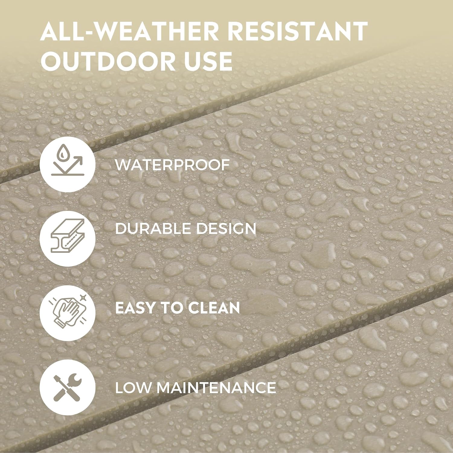 Costaelm Adirondack Outdoor Side Table, 55' HDPE Small Outside Table with Storage Shelf, Weather Resistant Outdoor Plant Shelf, Porch Table and Outdoor Table for Pool & Yard, Sand