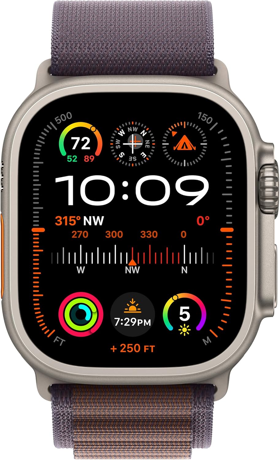 Apple Watch Ultra 2 [GPS + Cellular, 49mm] Titanium Case with Indigo Alpine Loop, S/M (Renewed)