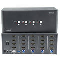 KVM Switch, HDMI 4k@60Hz KVM Switch with 4 USB 3.0 Port and 3.5mm Audio,4 Computers Share One Set of Leyboard, Mouse and Monitors,Supports Windows/Mac/Linux