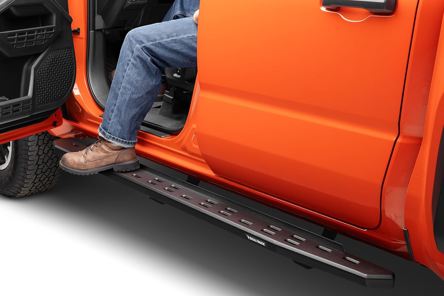 Go Rhino RB30 Slim Running Boards & Brackets | Cab Length, Galvanized Steel, Textured Black | 69643280SPC | Fits 2024 Toyota Tacoma Double Cab