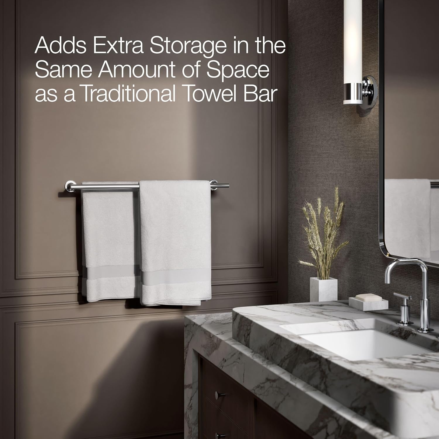 Kohler 14375-CP Purist® 24' Double Towel bar, Polished Chrome