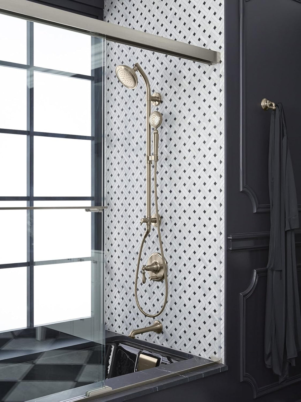 KOHLER K-45905-BV Hydrorail-S Bath and Shower Column, Vibrant Brushed Bronze