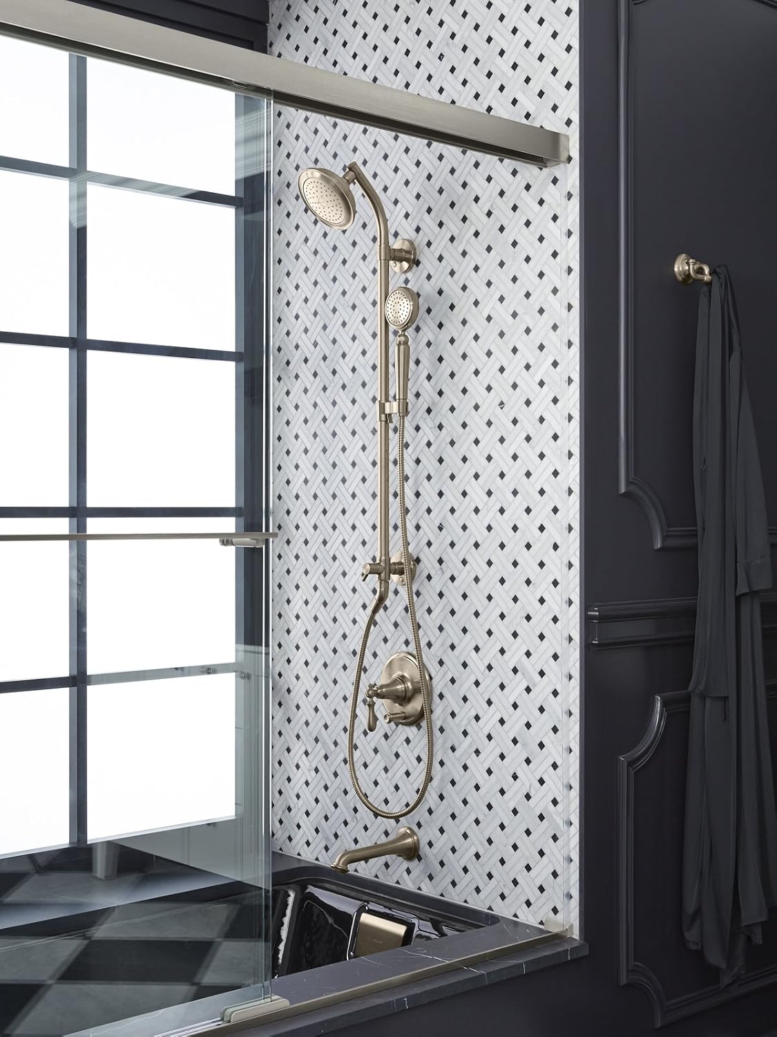 KOHLER K-45905-BV Hydrorail-S Bath and Shower Column, Vibrant Brushed Bronze