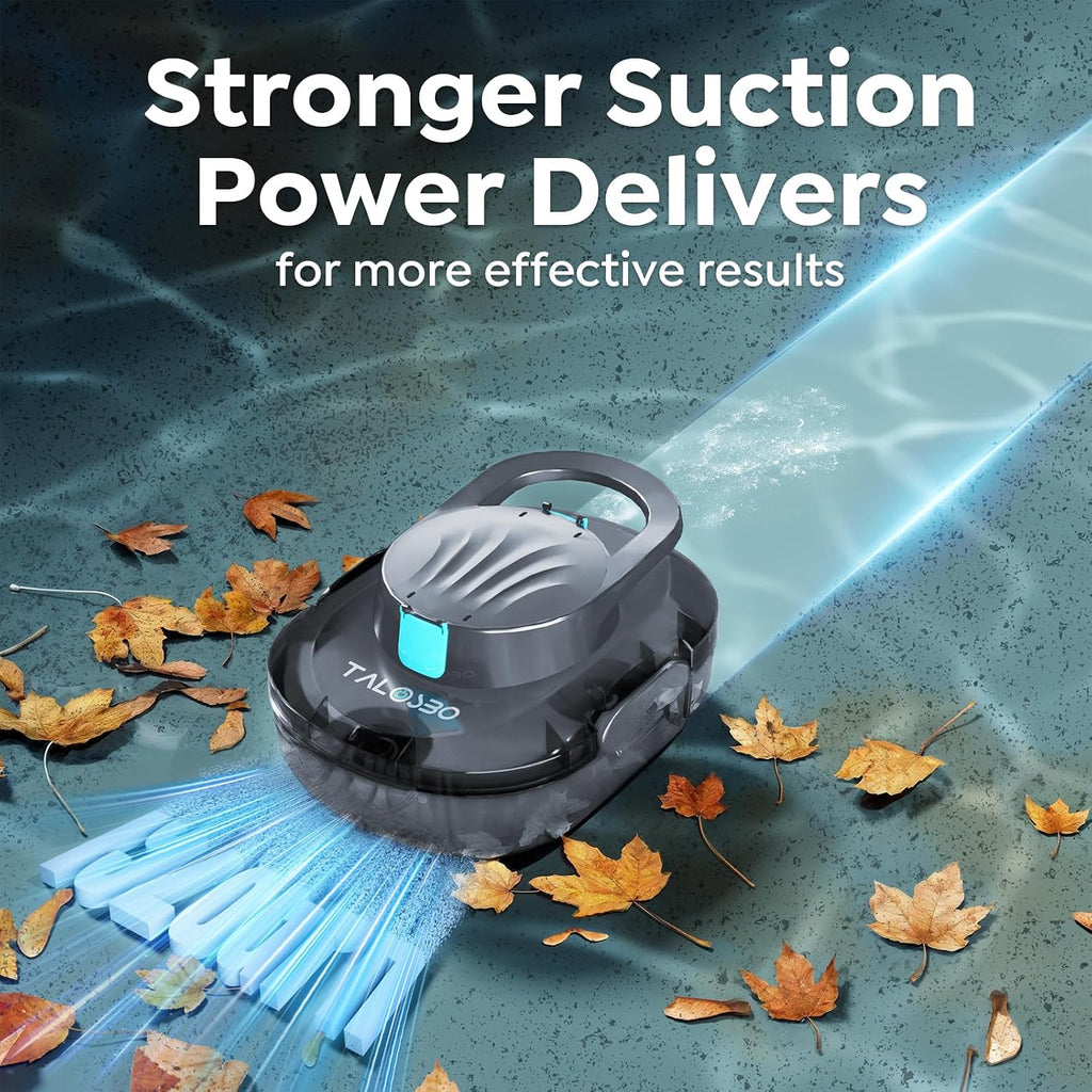 2026 TALOSBO S1 Pro Max Cordless Pool Cleaner – Dual Motor Suction, 130-Min Runtime, Fast Charging, Large-Capacity Filter Basket & Smart Self-Parking for Above-Ground Pools
