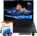 Lenovo ThinkPad T14 G5 14' WUXGA Laptop, Intel Ultra 7 165U, 64GB DDR5 RAM, 5TB Storage(4TB SSD+1TB Docking Station Set), Intel Graphics, Backlit Keyboard, Fingerprint, Wi-Fi 6E, Win 11 Pro, Black
