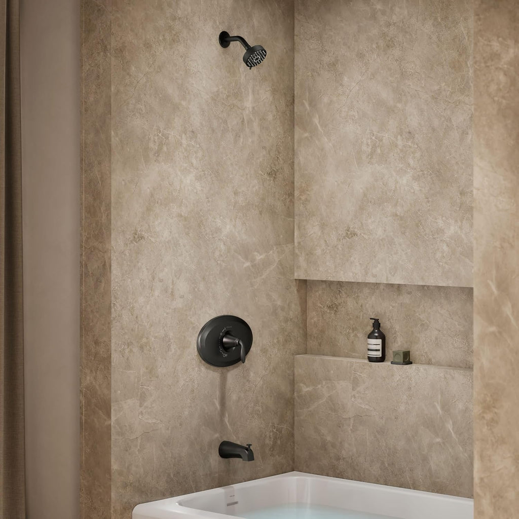 Kohler K-TS21948-4G-BL Remodel Rite-Temp Bath and Shower Trim Kit, 1.75 GPM, Matte Black