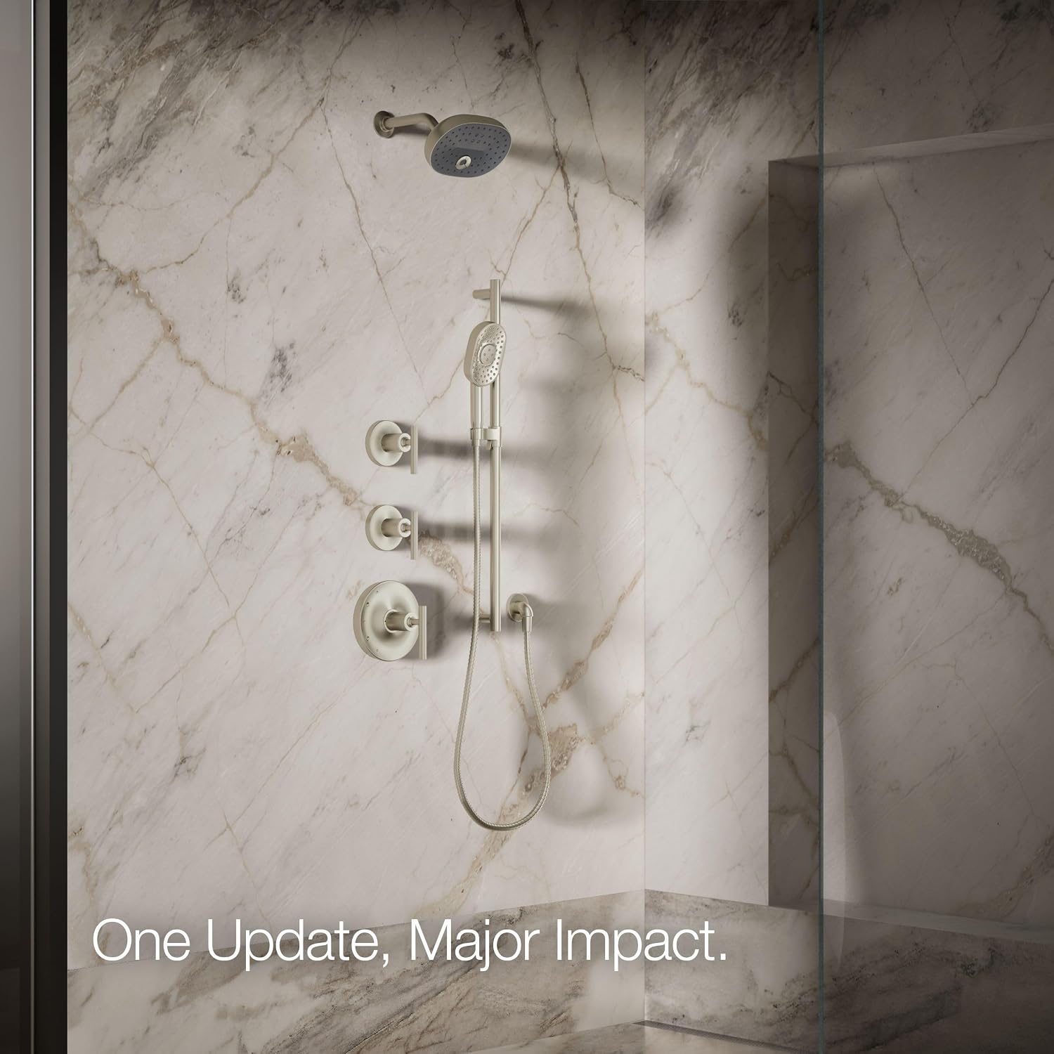 Kohler 26290-G-BN Statement® Three-function showerhead, 1.75 gpm, Vibrant Brushed Nickel