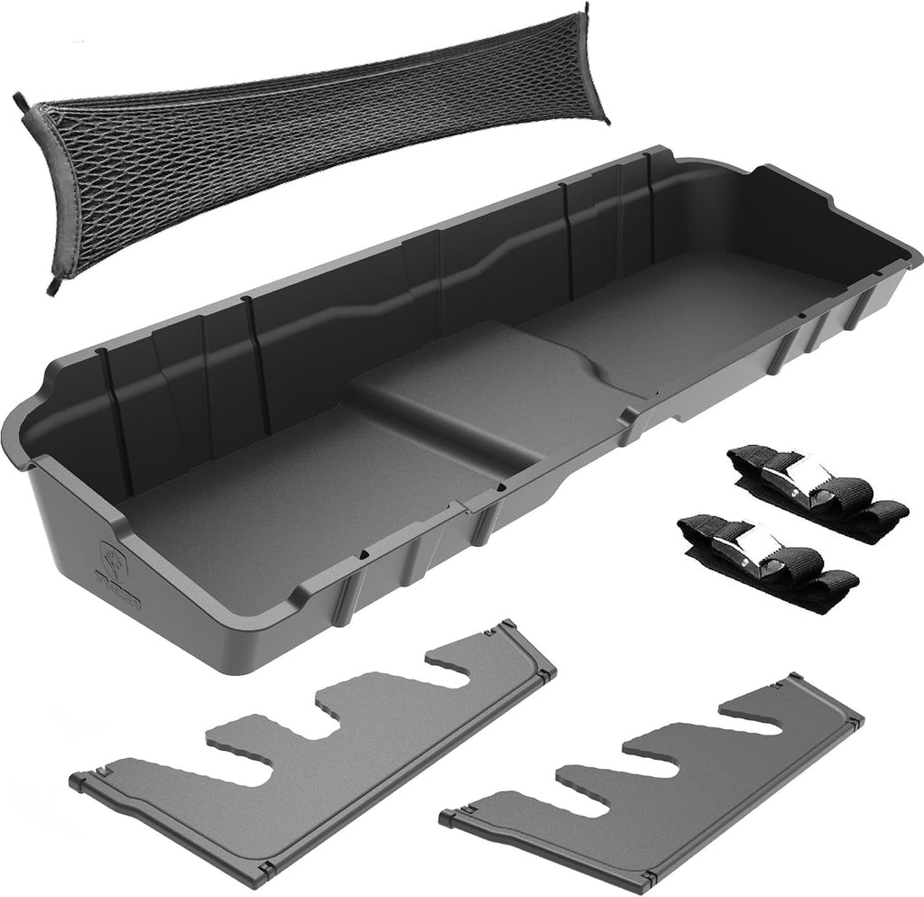 Tyger Auto Rear Under Seat Storage Box Compatible with 2007-2013 Chevy Silverado/GMC Sierra 1500; 2007-2014 Silverado/Sierra 2500 3500 | Crew Cab | Custom-Fit Cargo Organizer Console | TG-CB5C8898