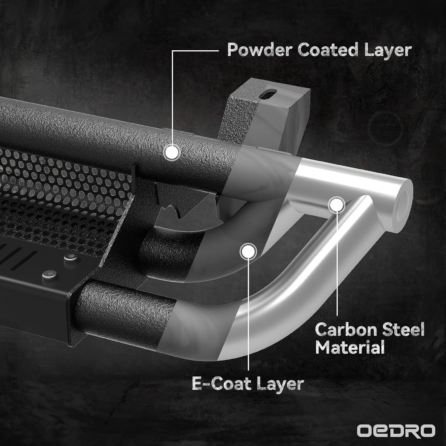 OEDRO 6 inch Running Boards Compatible with 2005-2023 Toyota Tacoma Double Cab, Upgraded Paintable Side Steps, Black Textured Heavy Duty Truck Nerf Bars
