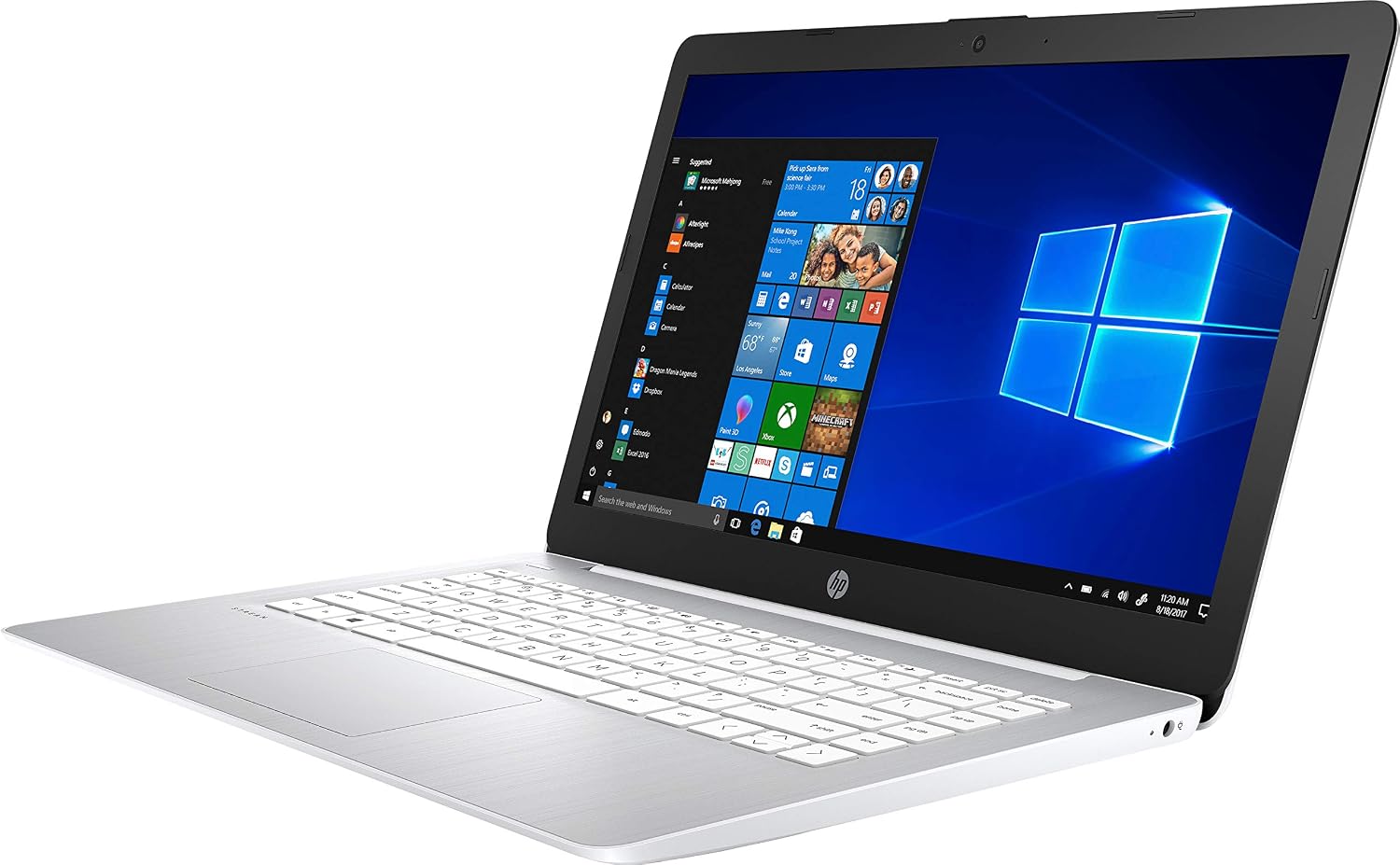 HP Stream 14-Inch Touchscreen Laptop, AMD Dual-Core A4-9120E Processor, 4 GB SDRAM, 64 GB eMMC, Windows 10 Home in S Mode with Office 365 Personal for One Year (14-ds0110nr, Diamond White)