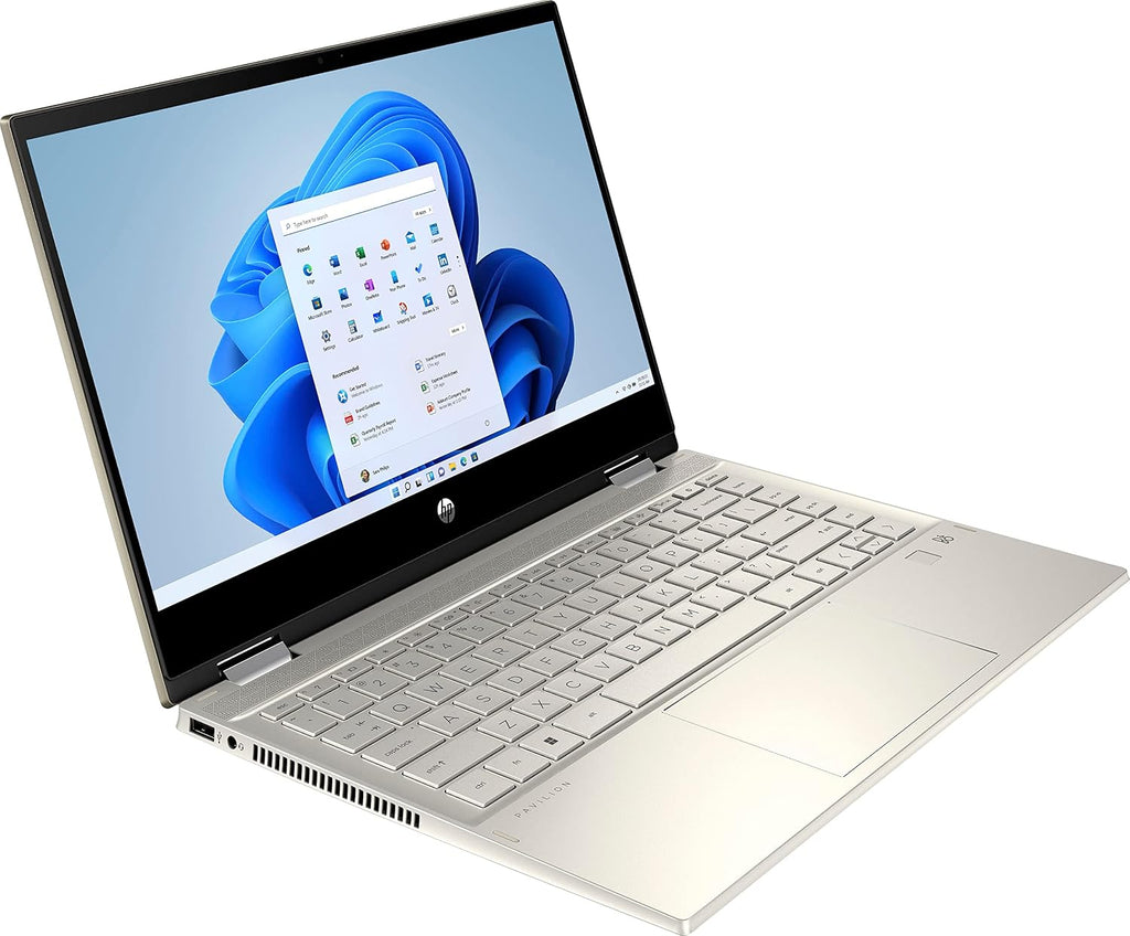HP 2023 Pavilion x360 2-in-1 Convertible Laptop, 14' FHD Touchscreen, Intel i5-1135G7 (Upto 4.2GHz), Iris Xe Graphics, 8GB RAM, 256GB SSD, Fingerprint, Long Battery Life, Win 11+MarxsolCables