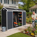 Storage Shed with Floor Included, 8x4FT Resin Storage Shed with Floor 2 Windows and Lockable Door Sheds for Garden Tools, Bike