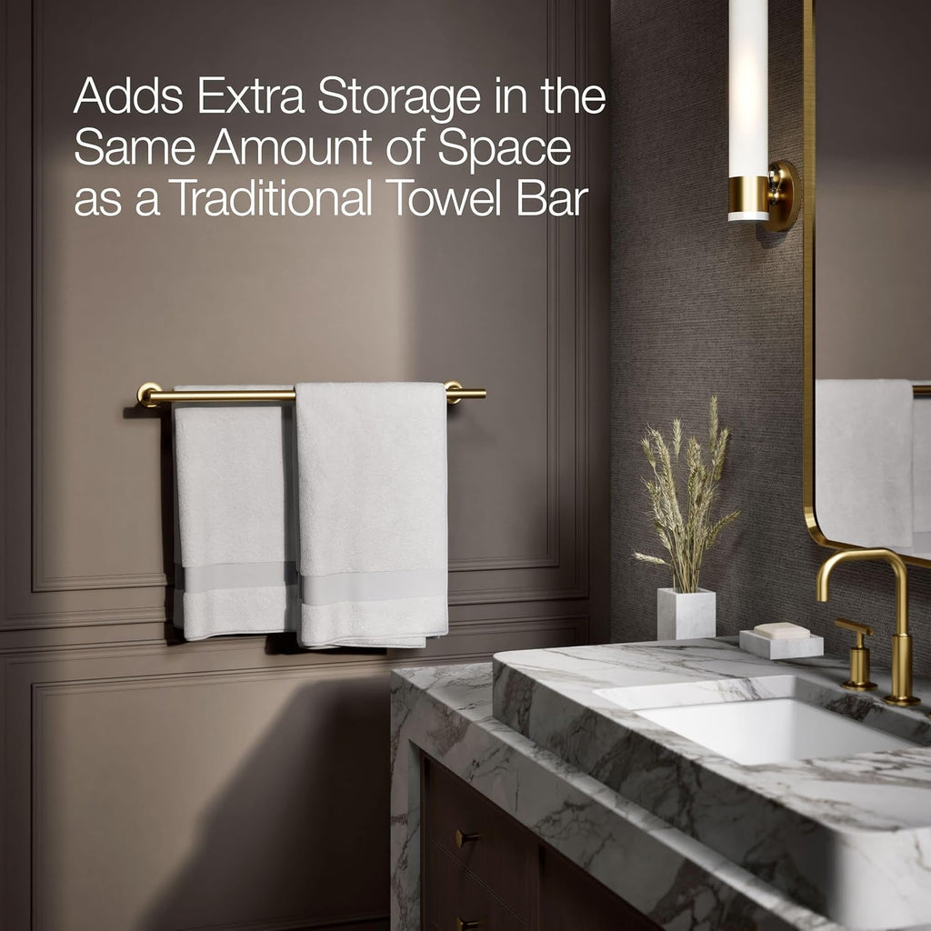 Kohler 14375-2MB Purist® 24' Double Towel bar, Vibrant Brushed Moderne Brass