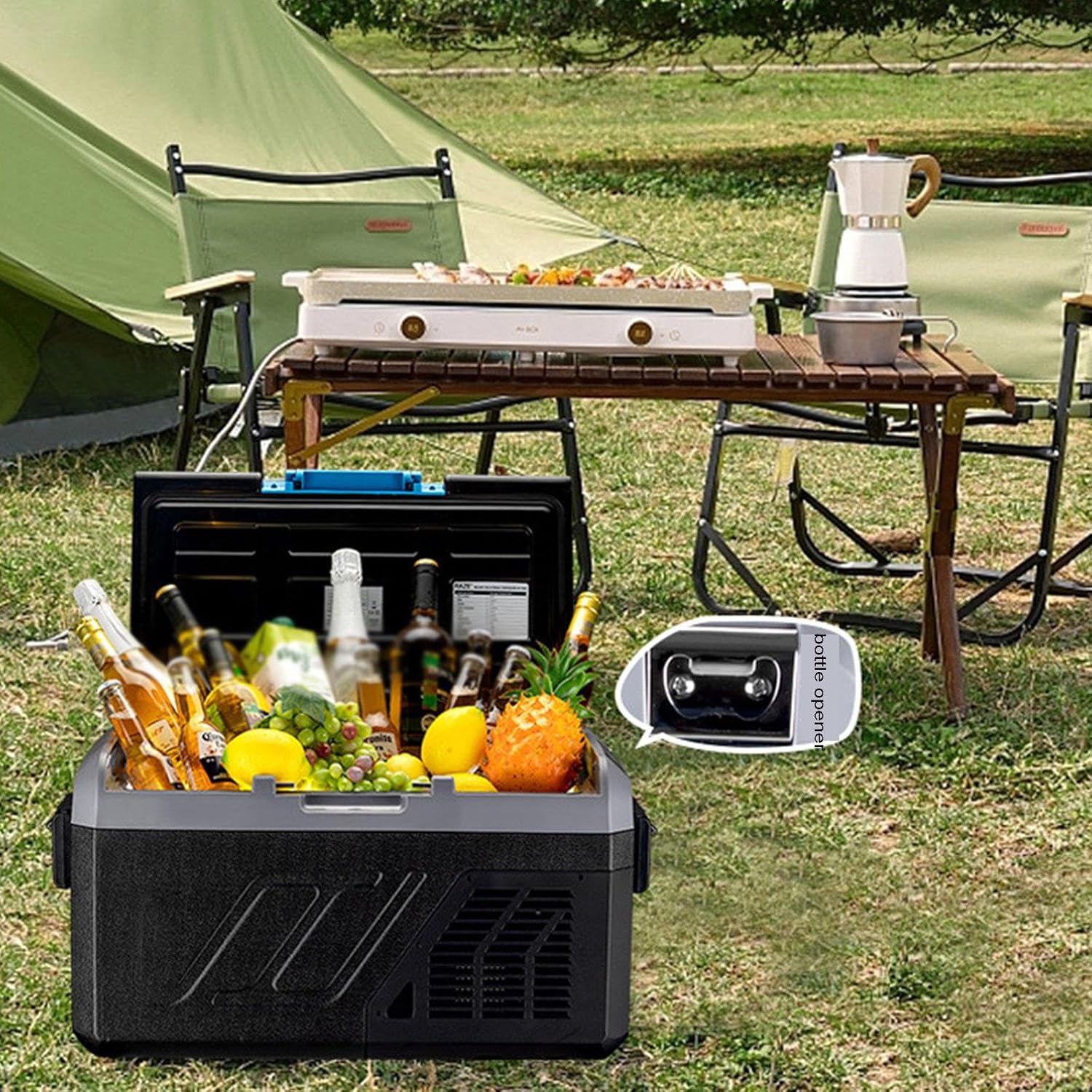 Car Refrigerator, Portable Car Fridge Freezer Electric Compressor Cooler with 12/24V DC &100~240V AC for Car, RV, Truck, Van, Boat, Camping, Travel, Fishing Outdoor,25L