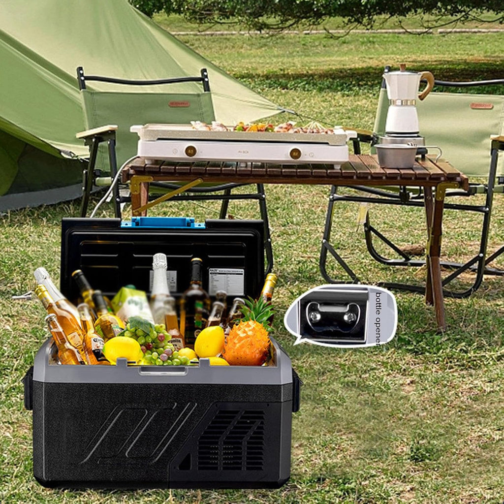 Car Refrigerator, Portable Car Fridge Freezer Electric Compressor Cooler with 12/24V DC &100~240V AC for Car, RV, Truck, Van, Boat, Camping, Travel, Fishing Outdoor,18L
