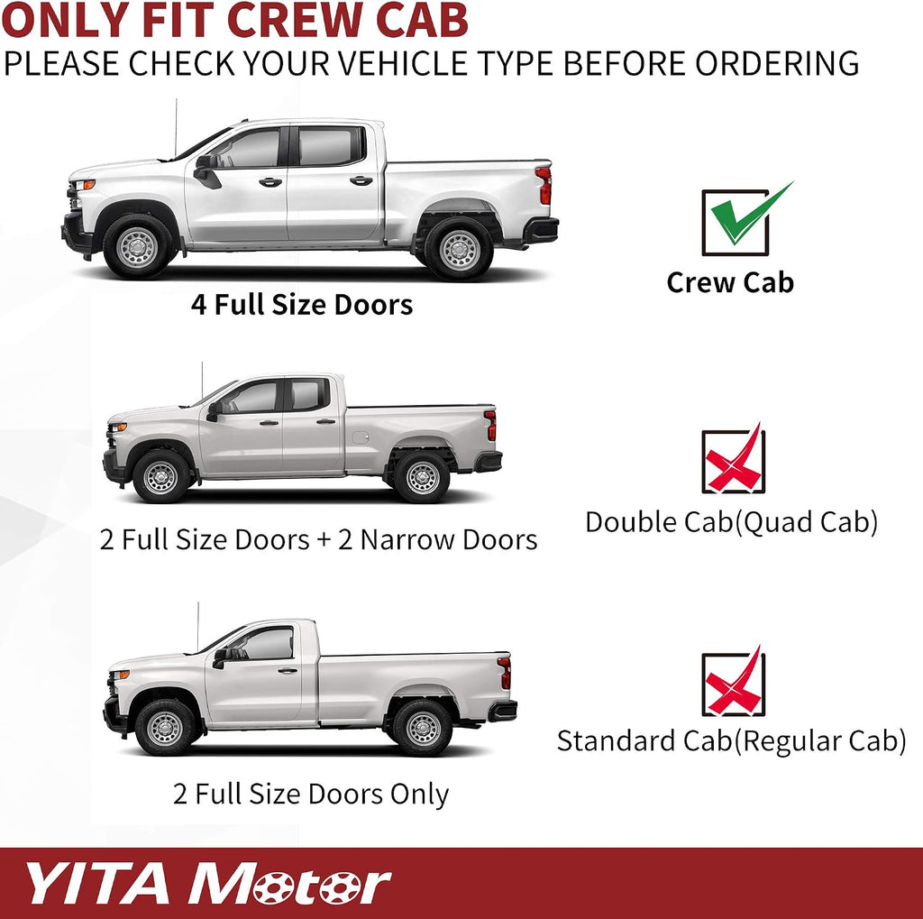 YITAMOTOR 6 Inches Running Boards Compatible with 2015-2026 Chevrolet Colorado/GMC Canyon Crew Cab, Aluminum Black Side Steps Nerf Bars