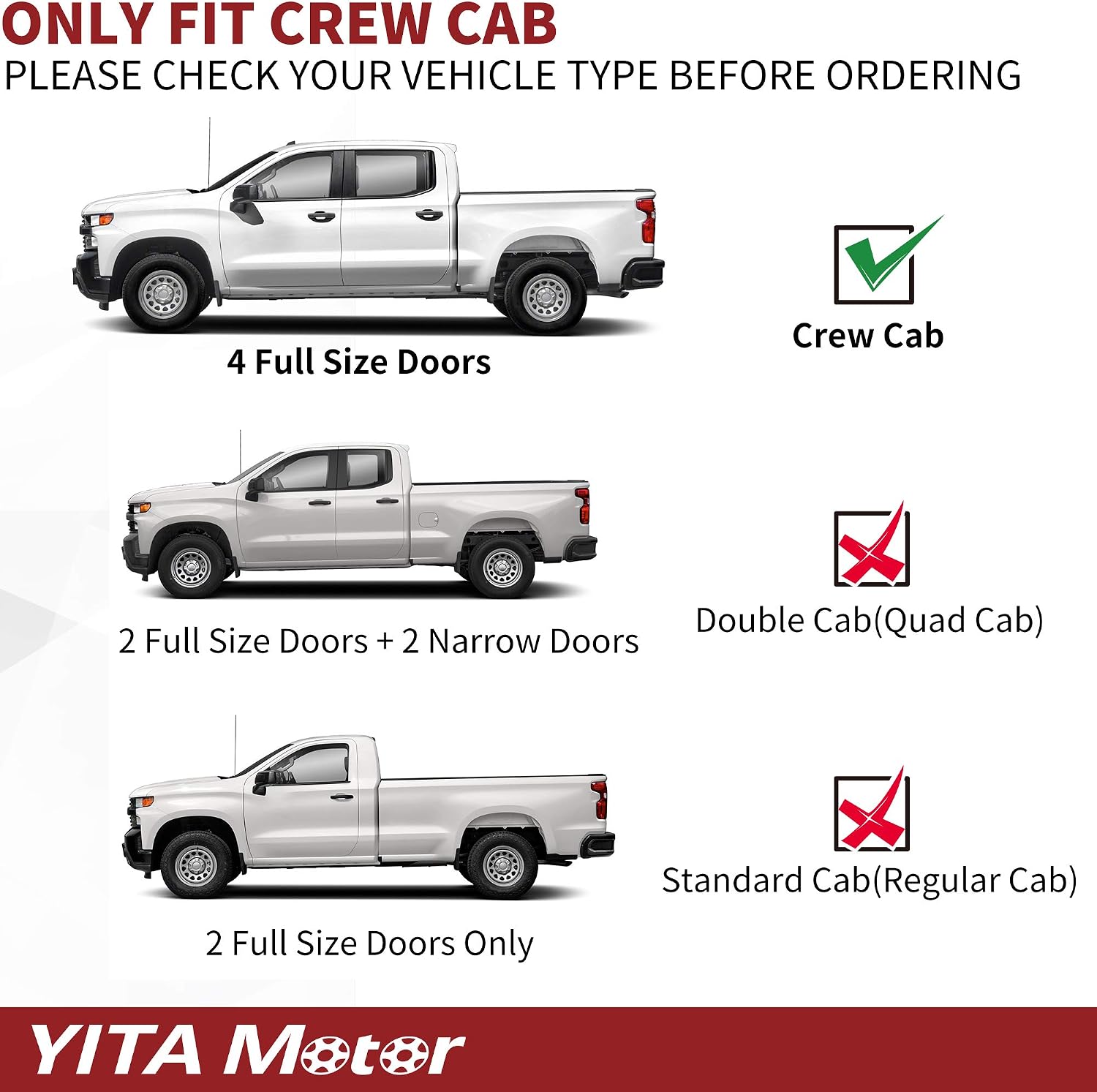 YITAMOTOR 6 Inches Running Boards Compatible with 2015-2026 Chevrolet Colorado/GMC Canyon Crew Cab, Aluminum Black Side Steps Nerf Bars