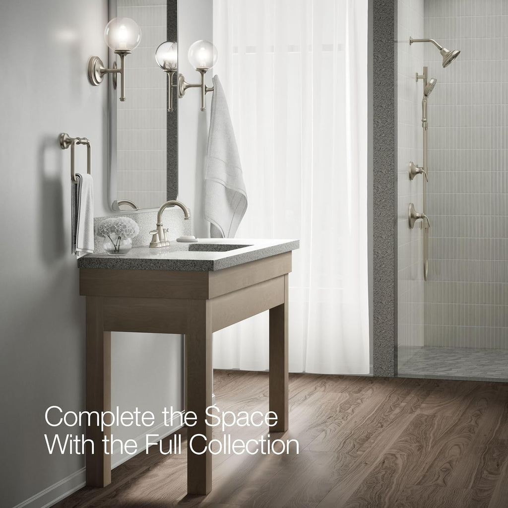 KOHLER K-27378-4-BN Bellera® Centerset Bathroom Sink Faucet, 1.2 GPM, Ceramic Disc Valves, Traditional Design, Vibrant Brushed Nickel