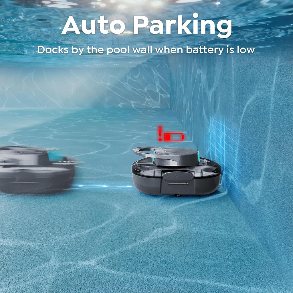 2026 TALOSBO S1 Pro Max Cordless Pool Cleaner – Dual Motor Suction, 130-Min Runtime, Fast Charging, Large-Capacity Filter Basket & Smart Self-Parking for Above-Ground Pools