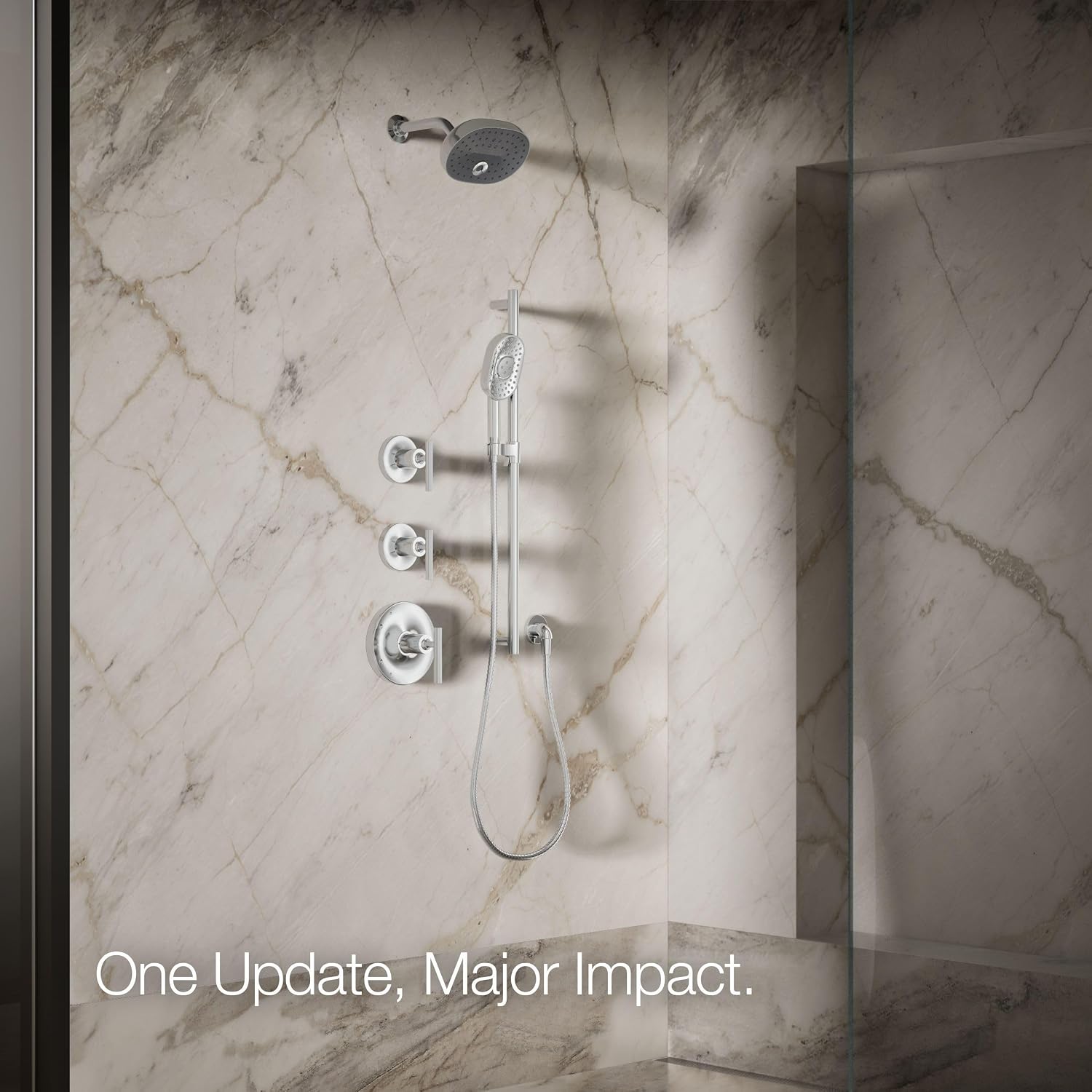 Kohler 26290-G-CP Statement® Three-function showerhead, 1.75 gpm, Polished Chrome