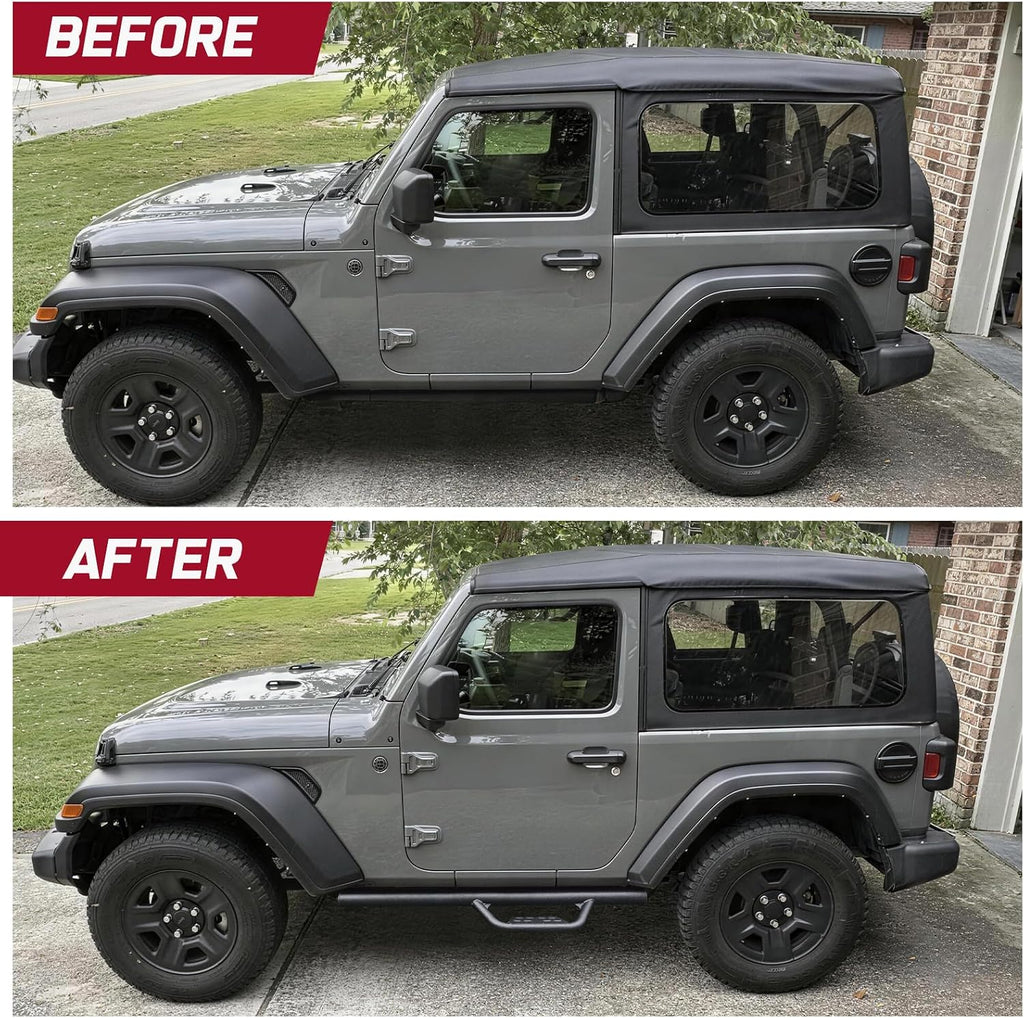 SMANOW Drop Down Style Running Boards Compatible with 2018-2026 Wrangler JL 2 Door, Dual-Stage Textured Black Powder Coated Side Steps Made with Carbon Stee. Wrangler JK Step Bars Nerf Bars.