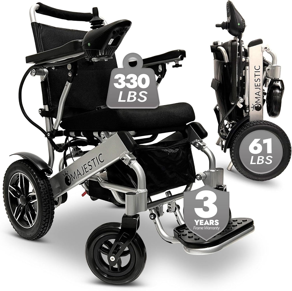 Majestic IQ-8000 Electric Wheelchairs for Adults,Motorized Wheelchairs for Seniors,Ultra Light Wheelchair,Folding Power Wheelchair,Durable Wheel Chair,Silla De Ruedas para Adultos,20' Wide Seat