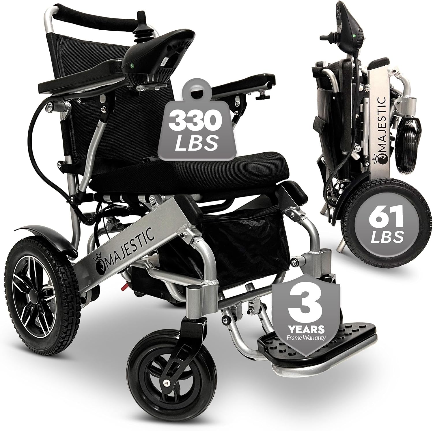 Majestic IQ-8000 Electric Wheelchairs for Adults,Motorized Wheelchairs for Seniors,Ultra Light Wheelchair,Folding Power Wheelchair,Durable Wheel Chair,Silla De Ruedas para Adultos,20' Wide Seat