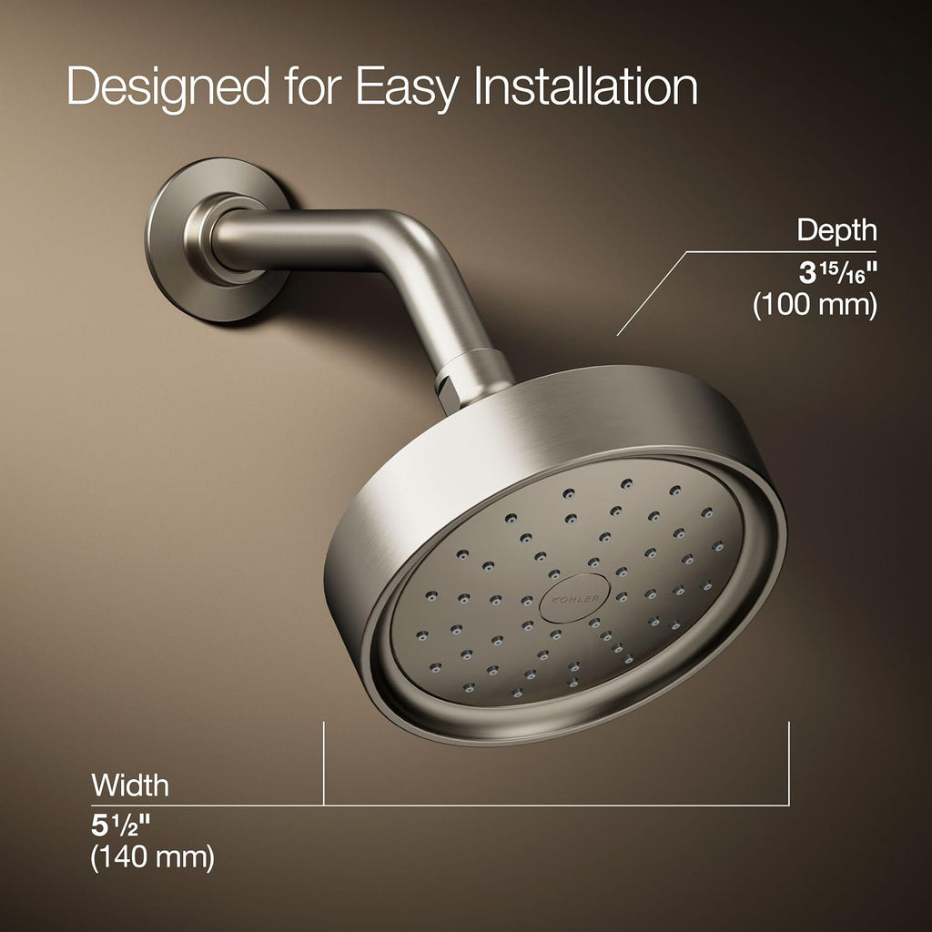 Kohler 939-G-BN Purist® Single-function showerhead, 1.75 gpm, Vibrant Brushed Nickel