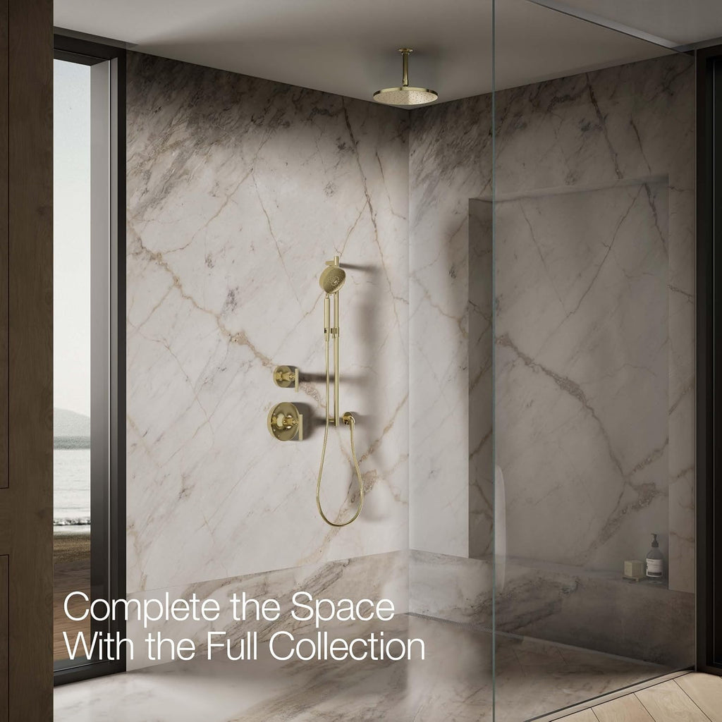 Kohler 13689-G-AF Contemporary Round 10' single-function rainhead, 1.75 gpm, Vibrant French Gold