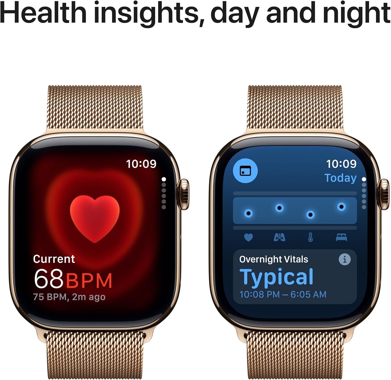 Apple Watch Series 10 [GPS + Cellular 46mm case] Smartwatch with Gold Titanium Case with Gold Milanese Loop - M/L. Fitness Tracker, ECG App, Always-On Retina Display, Carbon Neutral