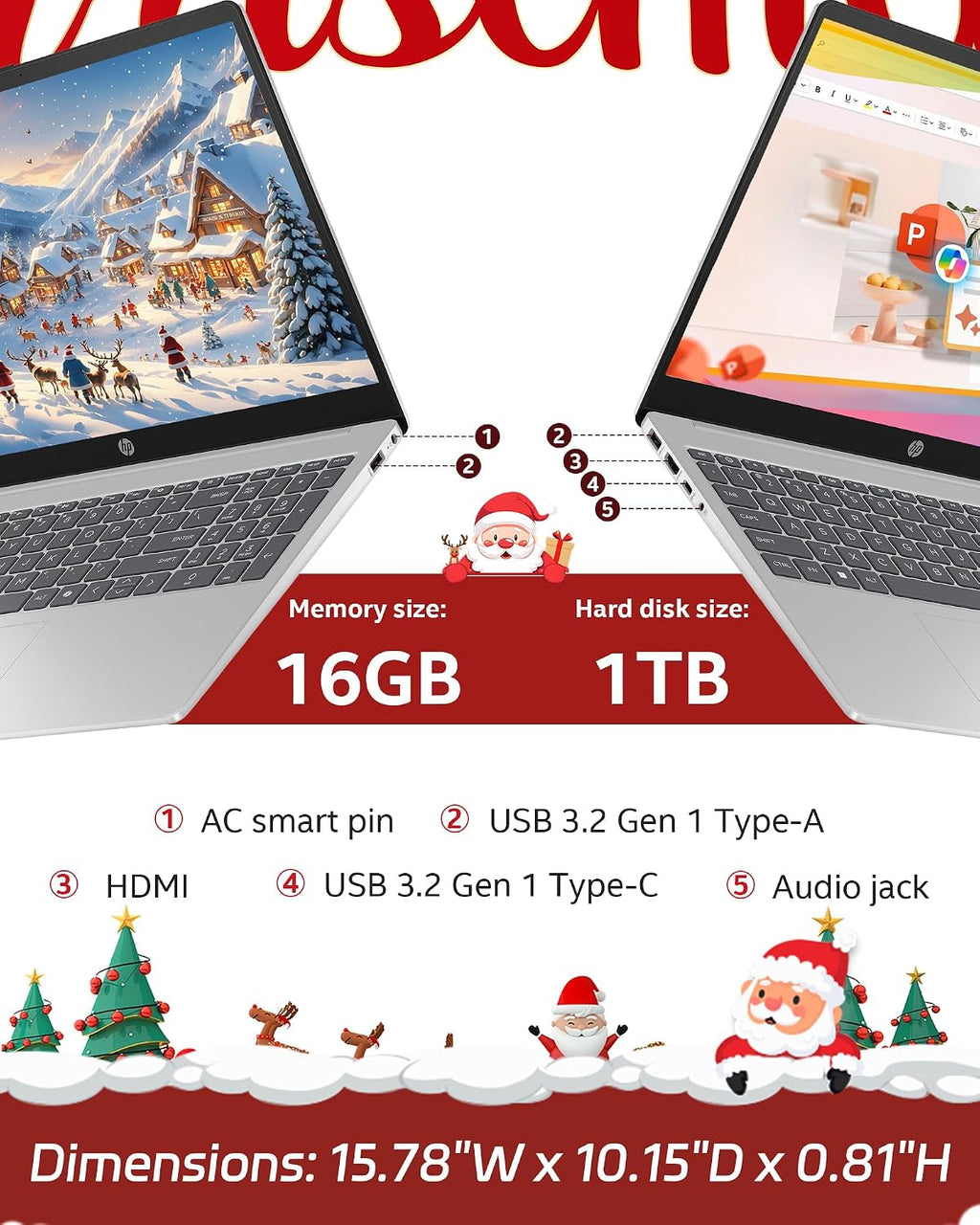 HP 17 Inch Laptop Touchscreen, Intel Ultra 7 255U (12 cores), Intel AI Boost (12 NPU Tops), Backlit Keyboard, AI Copilot, Windows 11 Pro, w/AI Voice Recorder (16GB DDR5 RAM, 1TB SSD)