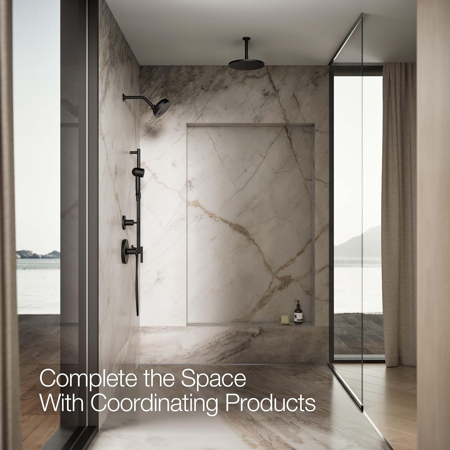 KOHLER 26286-BL Statement Single-Function HAND SHOWER, Maximum Spray Performance with an Easy-to-clean Surface, Matte Black, 2.5 GPM