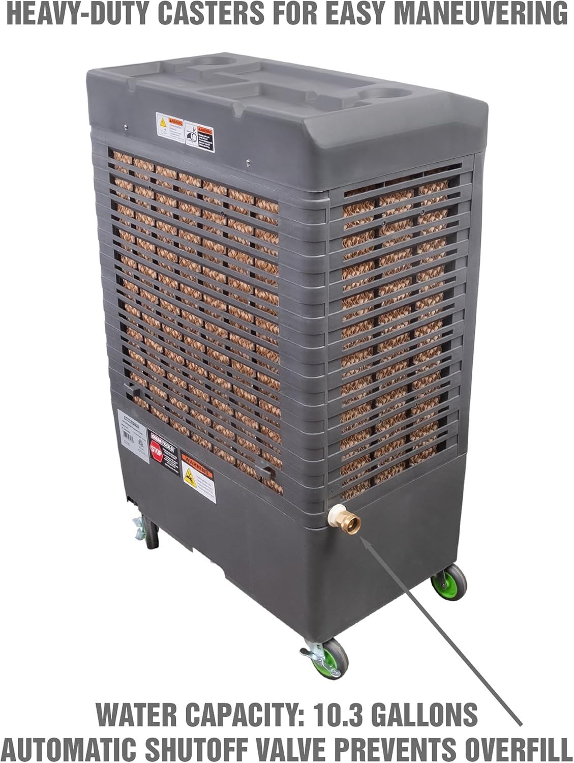 OEMTOOLS 23968 3-Speed Evaporative Cooler, Green and Gray, Cools Up to 950 Square Feet, 3100 CFM, Portable Cooler Fan