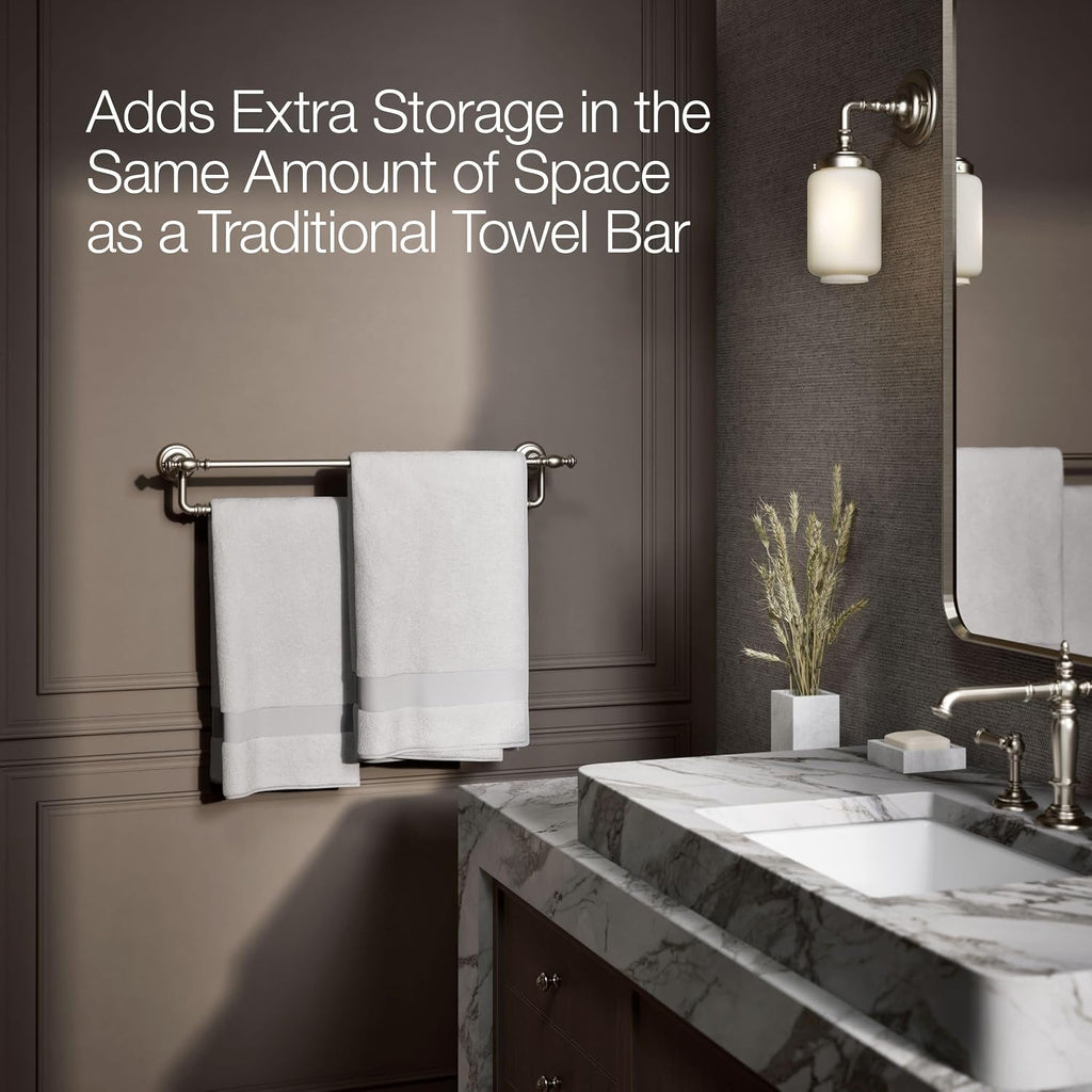Kohler 72570-BN Artifacts® 24' Double Towel bar, Vibrant Brushed Nickel