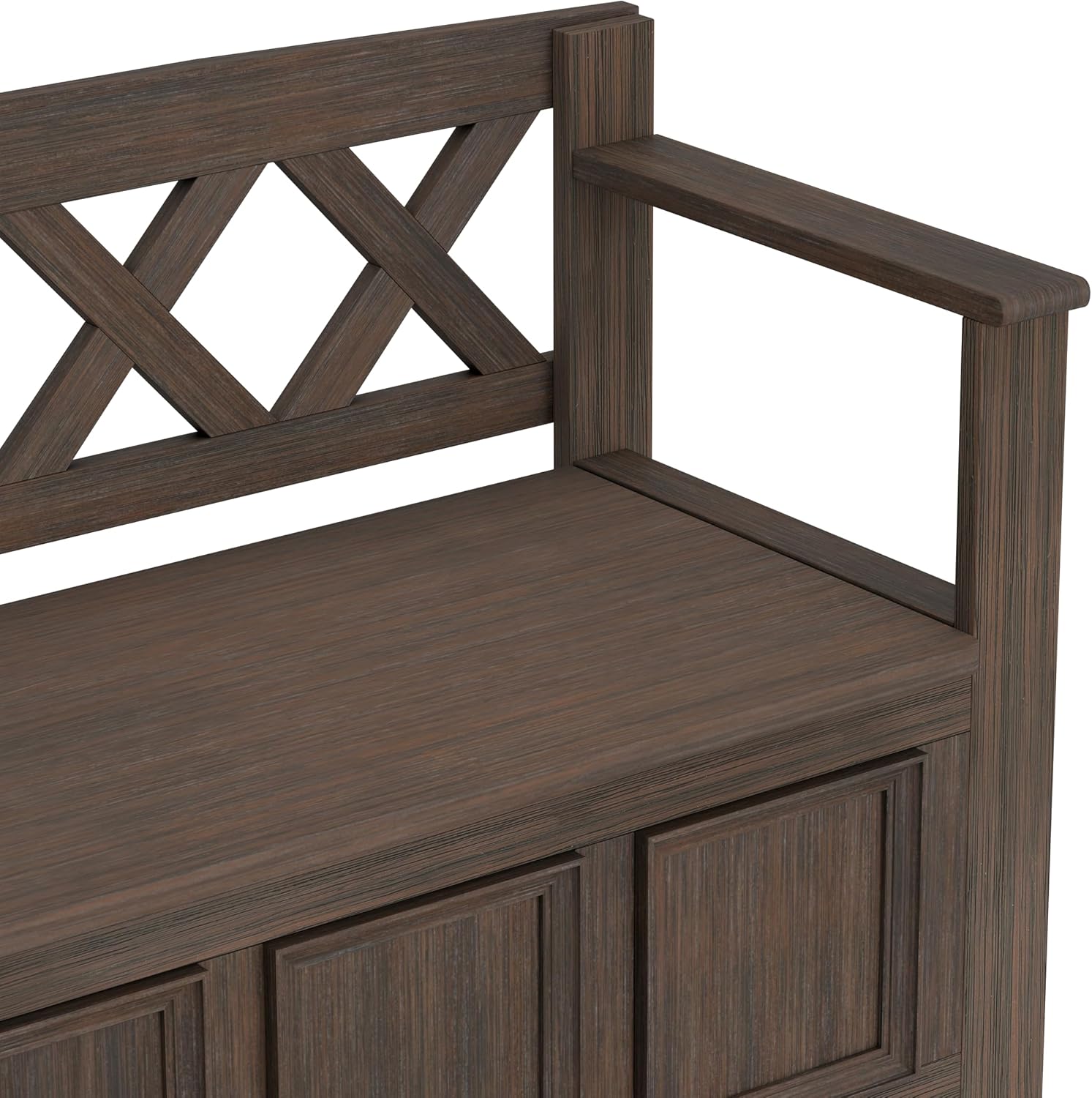 SIMPLIHOME Amherst Entryway Storage Bench - 48 inch Wide Solid Wood Hallway Seat in Farmhouse Brown, Transitional Bench for Entryway or Living Room with Lift-Up Lid and Spacious Storage