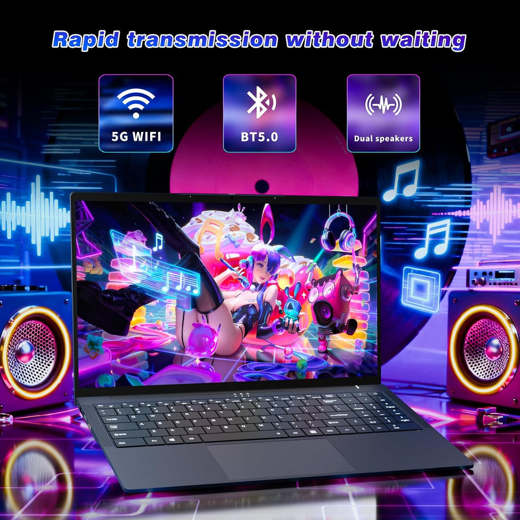 16 Inch Laptop Computer, FHD IPS 1200p Screen, Gaming Laptop i5 (Up to 3.6GHz) for 16GB RAM 512GB SSD,Dual Band WiFi BT5.0丨Long Lasting Battery丨Win 11 Pro Gaming PC, Notebook for Business Student