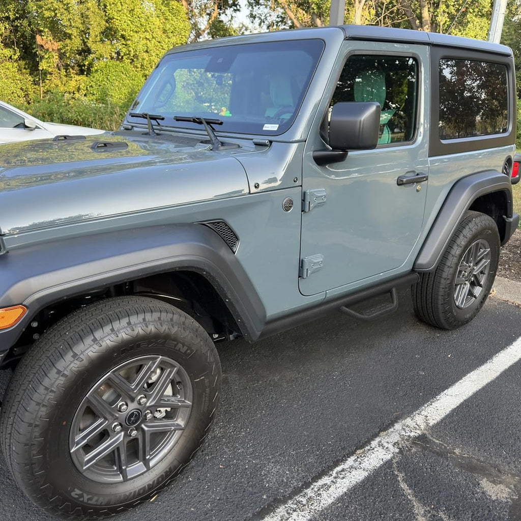 SMANOW Compatible with Running Boards Jeep 2007-2018 Wrangler Jk 2 Door, Dual-Stage Textured Black Powder Coated, Step Bars Side Step Nerf Bars.
