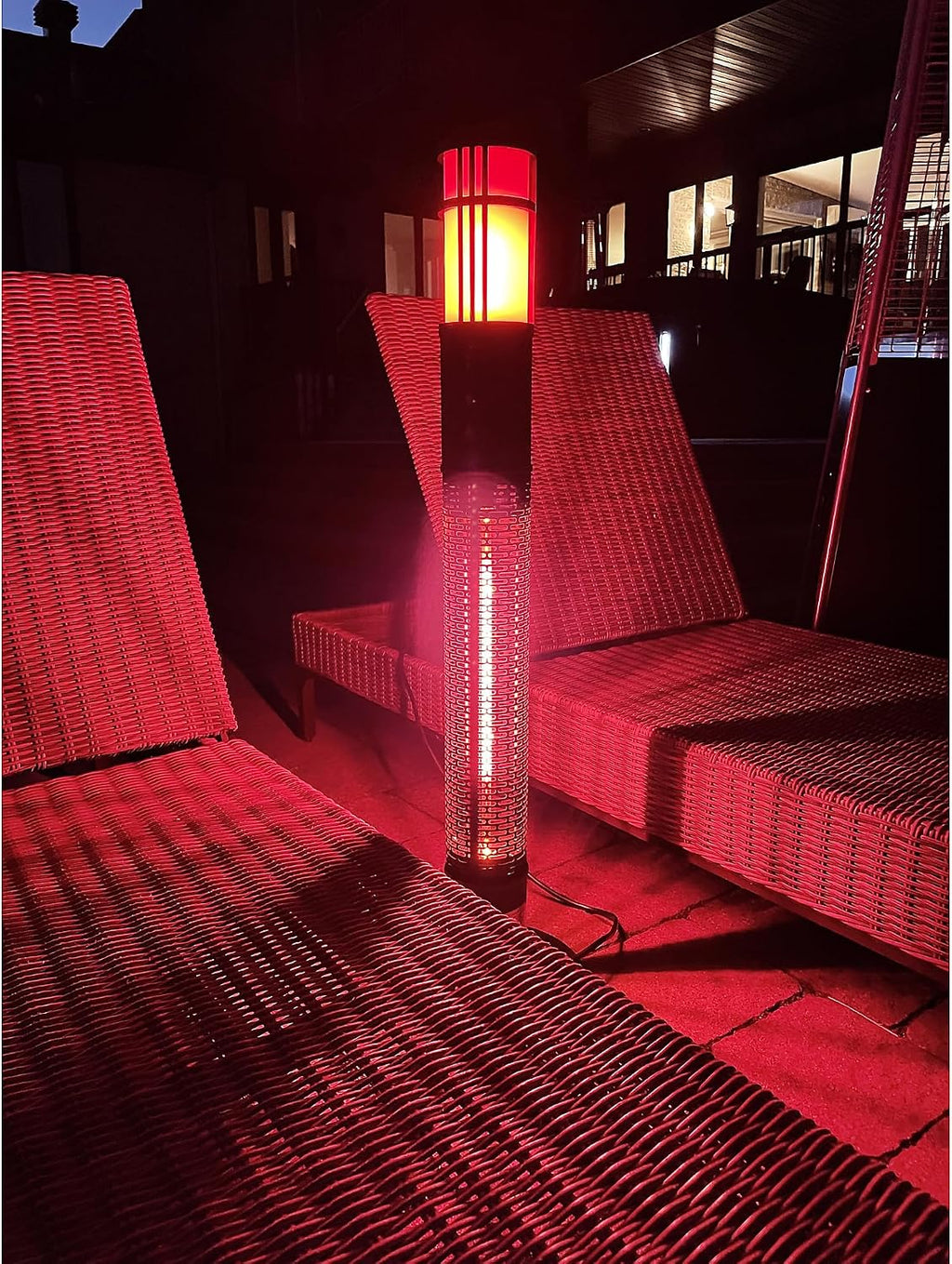 Westinghouse Infrared Electric Outdoor Heater Portable With Gold Tube & Flame Effect, Radiant Heating, High Efficiency Gold Tube Element Cool Touch Protection, Waterproof & dust resistant