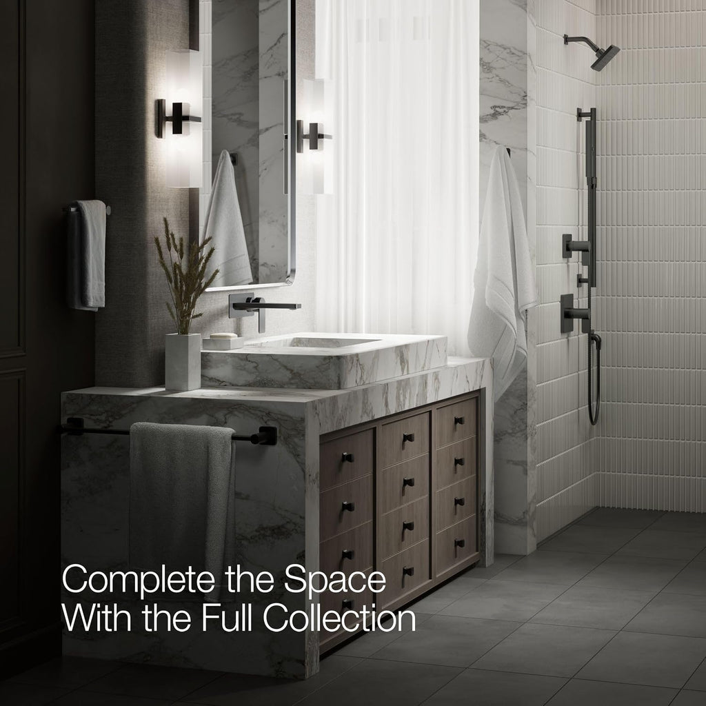 Kohler 22567-4-BL Parallel® Wall-Mount Single-Handle Bathroom Sink Faucet, 1.2 gpm, Matte Black