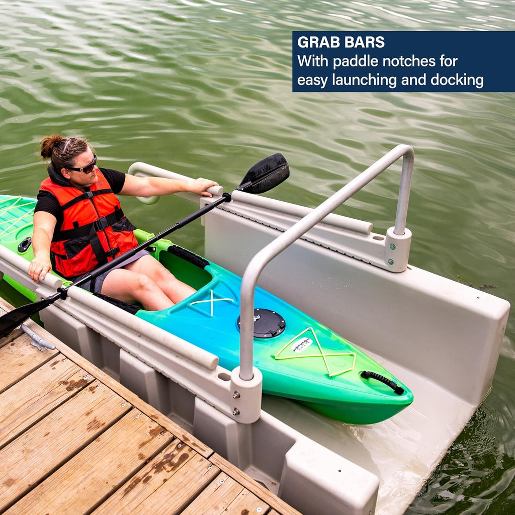 Personal Kayak Launch Station to Safely Launch Kayaks, Canoes, and Stand Up Paddle Boards, for Fixed Docks, 85-Inch x 48-Inch x 50-Inch, Tan