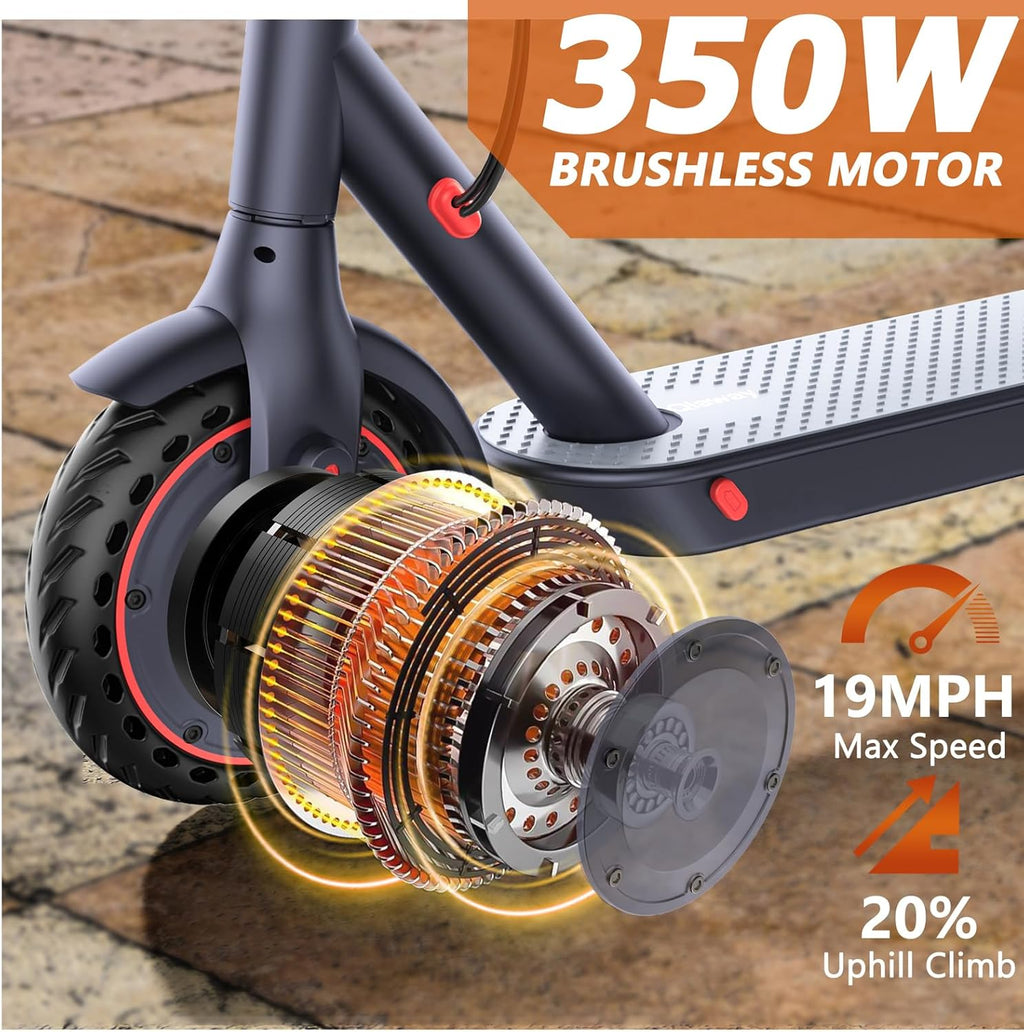 Qlaway 8.5' E Scooter for Adults 19/22 MPH 350/500W Motor 187.2/288.6/441WH Battery, Motorized Scooter Up to 22 Miles Range, Foldable Bearing 265 LBS/APP Control