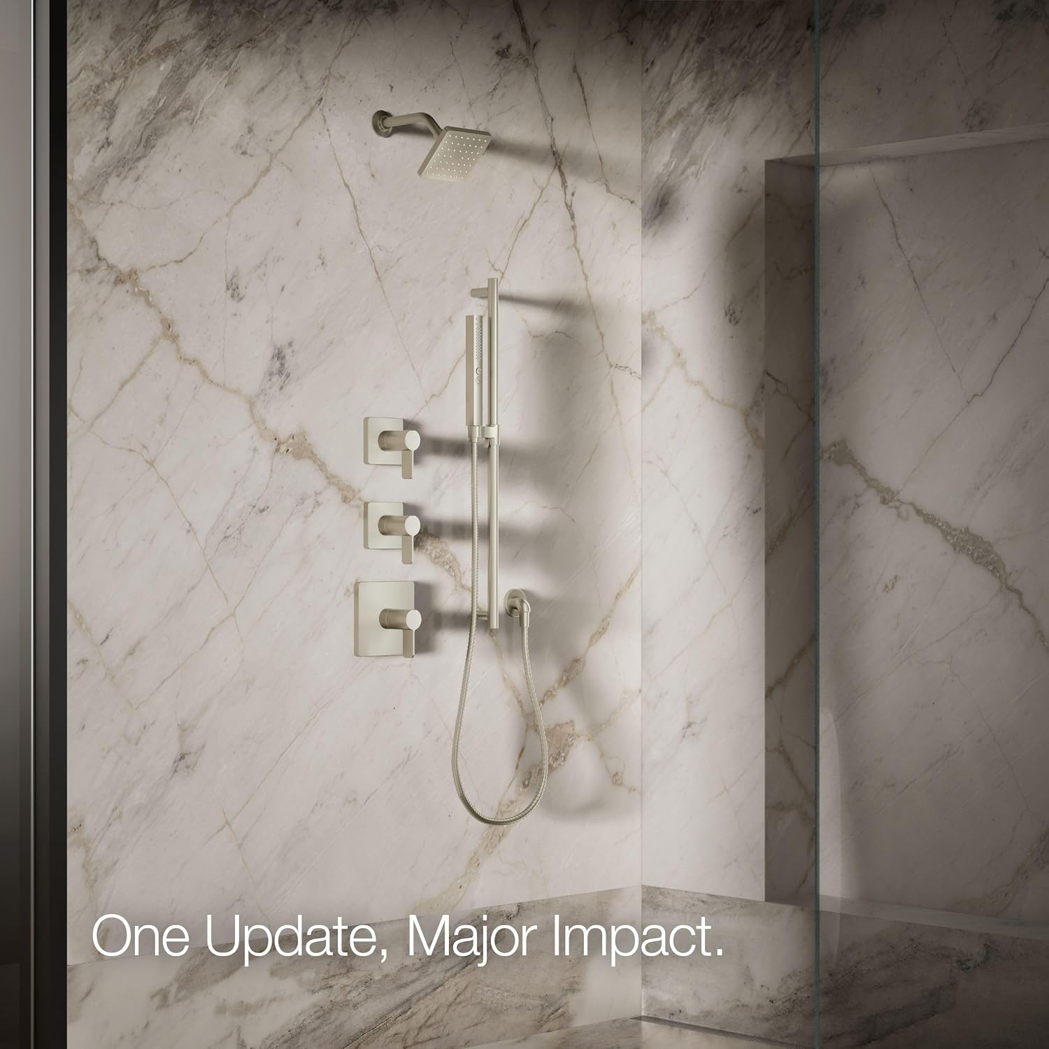 Kohler 24805-G-BN Parallel® Single-function showerhead, 1.75 gpm, Vibrant Brushed Nickel