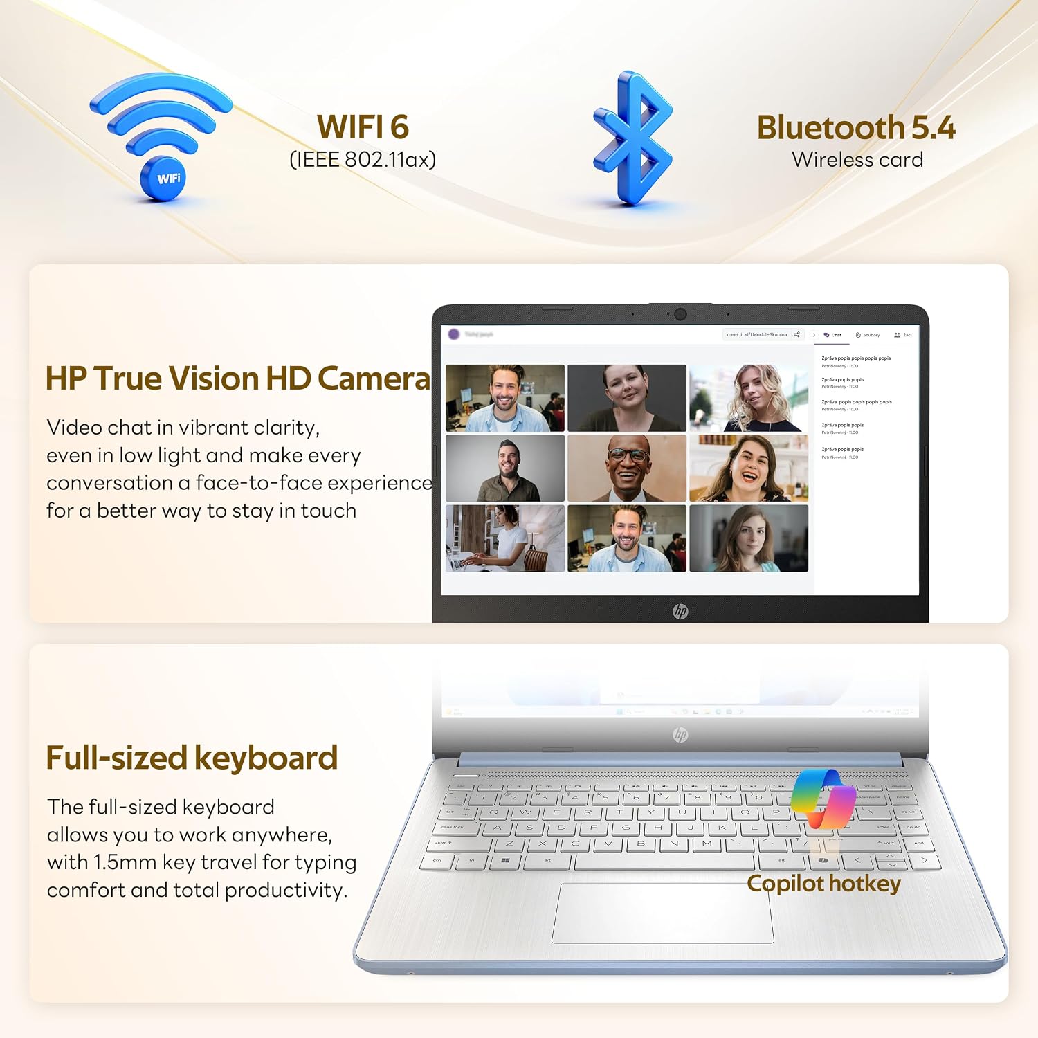 HP Stream 14' HD Student&Business Laptop with AI Copilot, Intel Processor N150, 4GB RAM, 1.12TB Storage (128GB UFS + 1TB Docking Station), 1 Year Office 365, 720p Webcam, Win 11, Sky Blue
