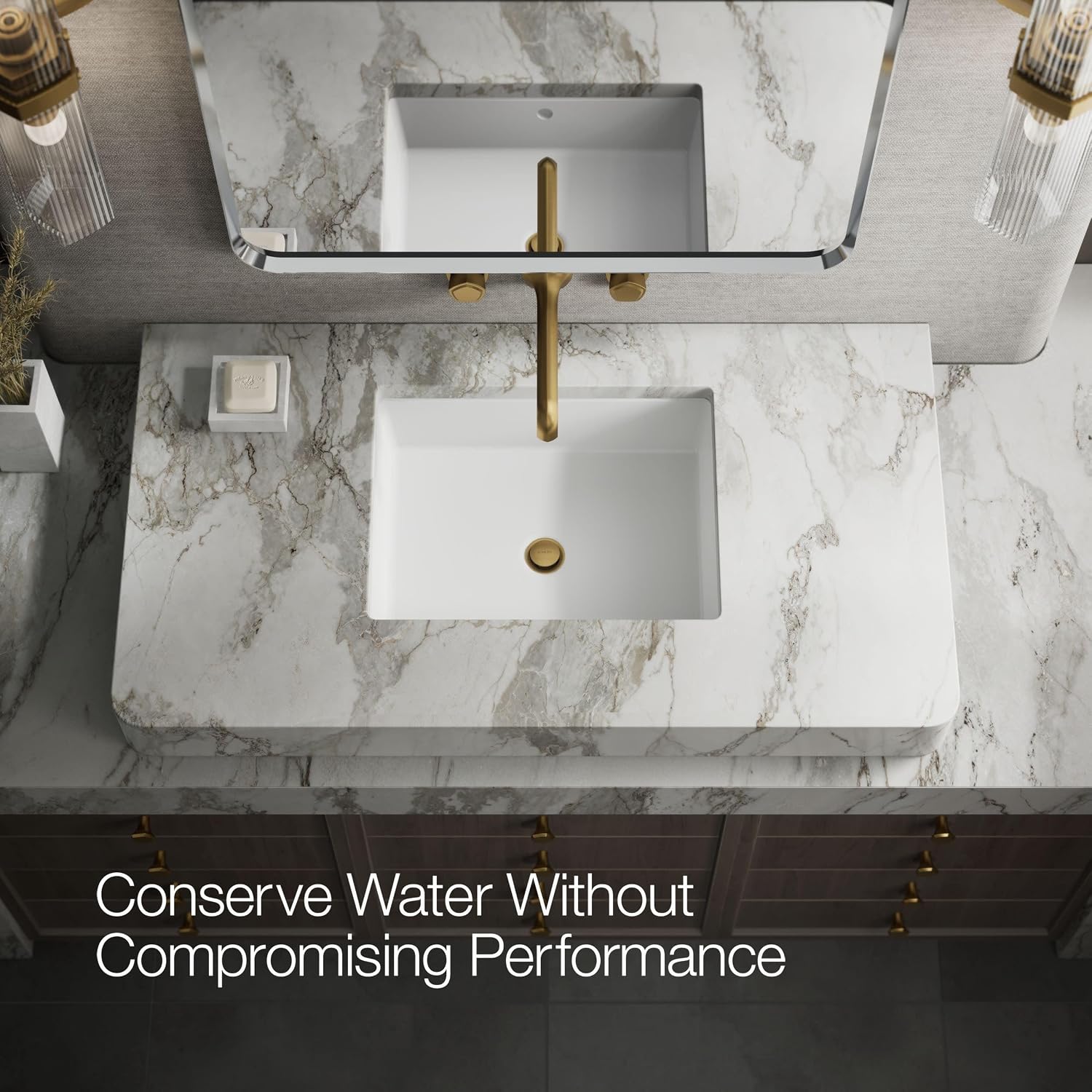 KOHLER T27013-9-2MB Occasion Wall-Mount Bathroom Sink Faucet Knob Handle Trim in Vibrant Brushed Moderne Brass