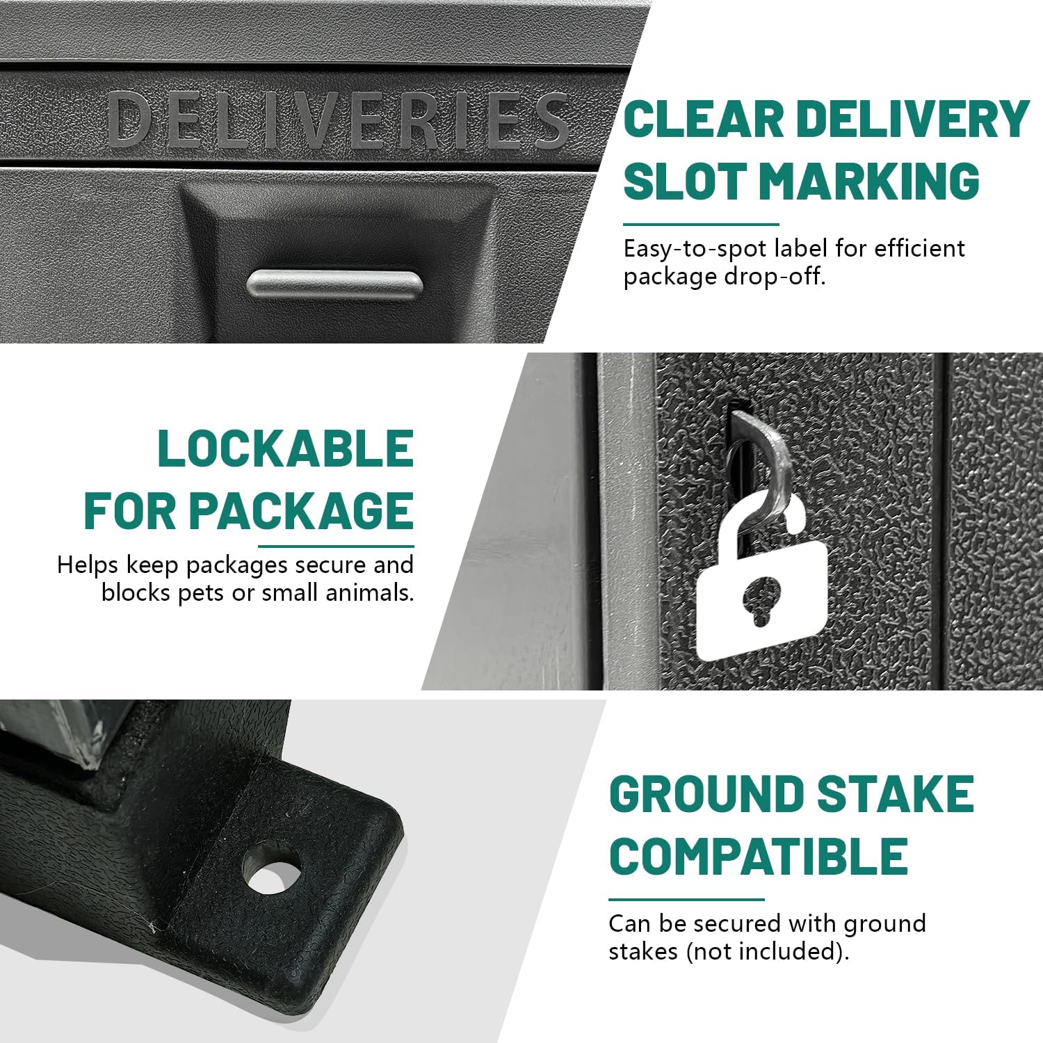Domi 60-Gallon Outdoor Package Delivery Box - Weatherproof Double-Wall Resin, Lockable Parcel Drop Box for Porch/Curb