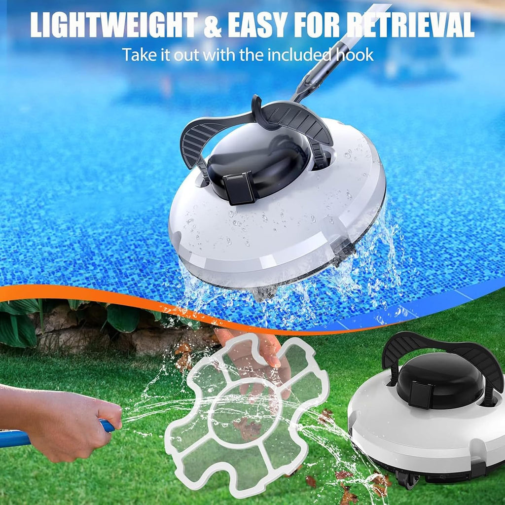 Cordless Robotic Pool Cleaner, Pool Vacuum for Above Ground Pool Come, 120 Mins Running Time, Self-Parking, Pool Vacuum Inground Pools, Lightweight Pool Robot,220V