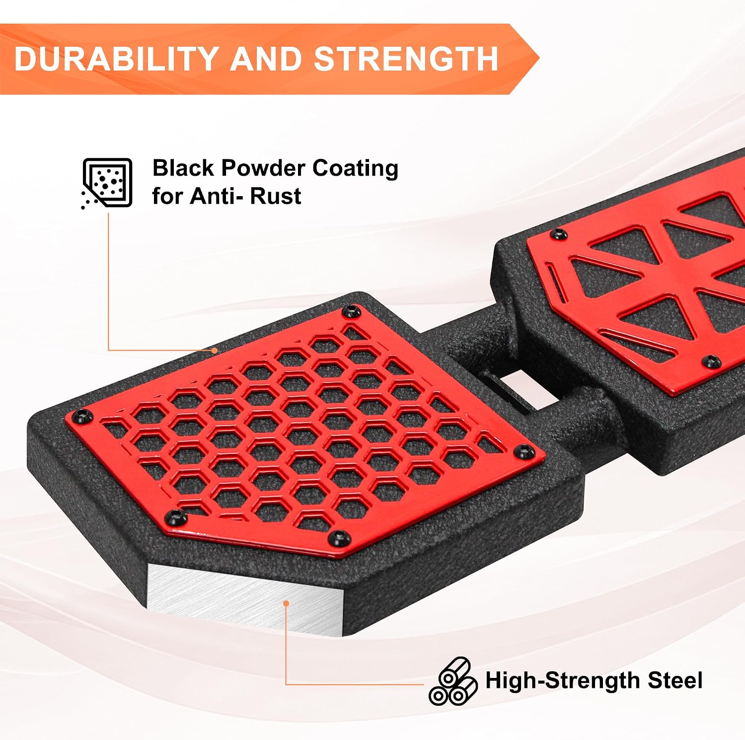 Red Running Boards fit for Jeep Wrangler JK 2007-2018 | Side steps fit for JK 4 door rock rail steps carbon steel rock sliders estribos para